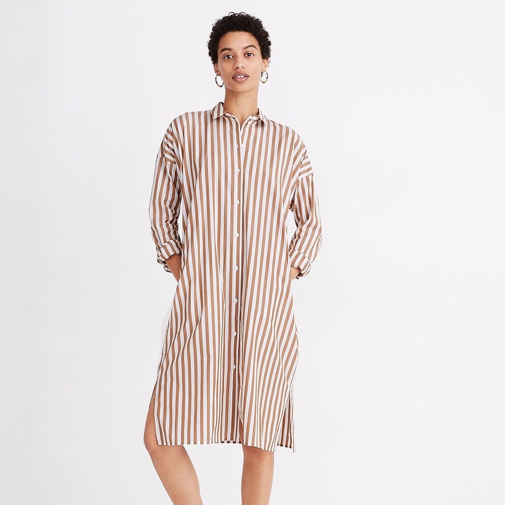Madewell striped tunic shirt dress
